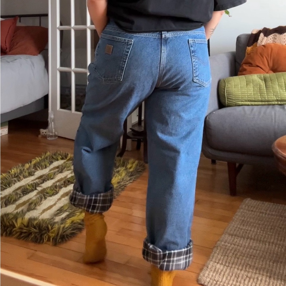 Carhartt Blue Denim with Grey+Blue Plaid Lining - Picture 6 of 9